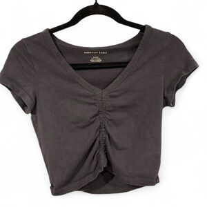 American Eagle Black‎ Crop Top Short Sleeve Top- Size Small